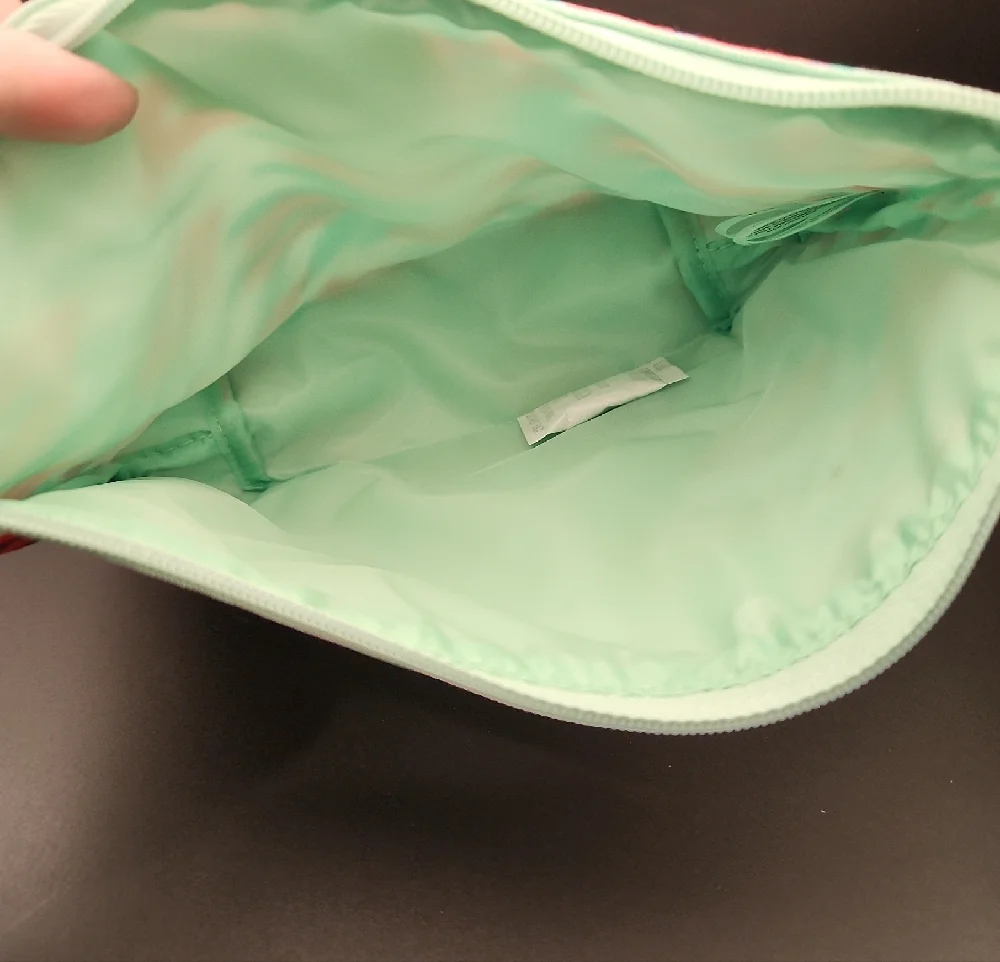 Clinique Drawbertson Coral Mint Lip Print Cosmetic Pouch NWT